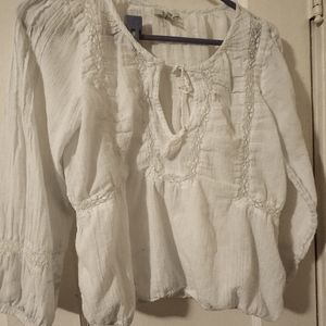 * Medium White Boho Blouse